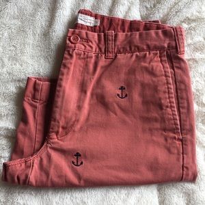 J Crew 10.5 embroidered anchor short Nantucket red